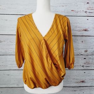 Gold & Black Half Sleeve Top